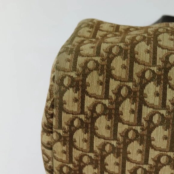 Christian Dior Trotter Canvas Boston Bag Brown Gold - Picture 9 of 16